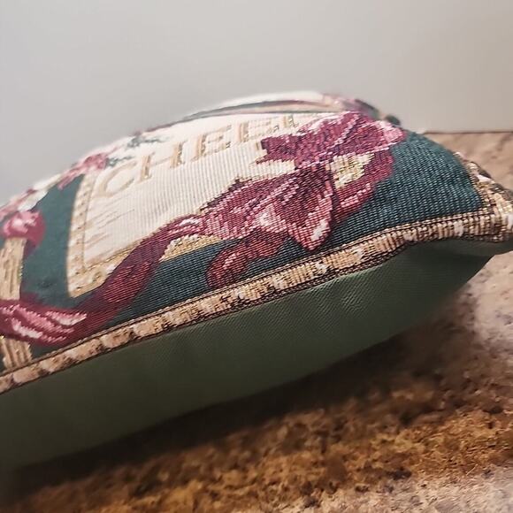 Christmas Needlepoint Decorative Throw Pillow Peace Joy Noel Cheer 16"x11" - Picture 9 of 11